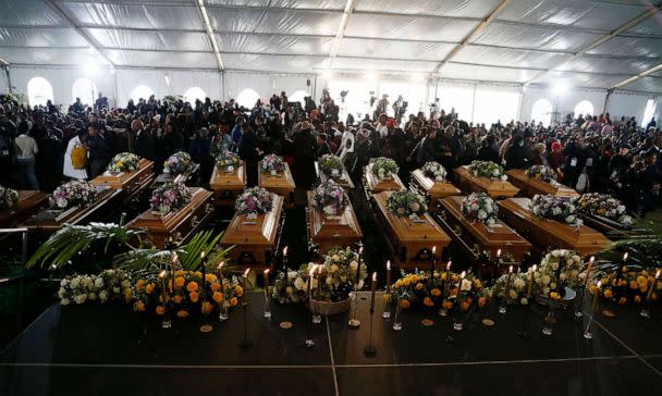 PHOTO: A view of the coffins during a funeral service held in Scenery Park, East London, South Africa, July 6, 2022.  (AP, FILE)