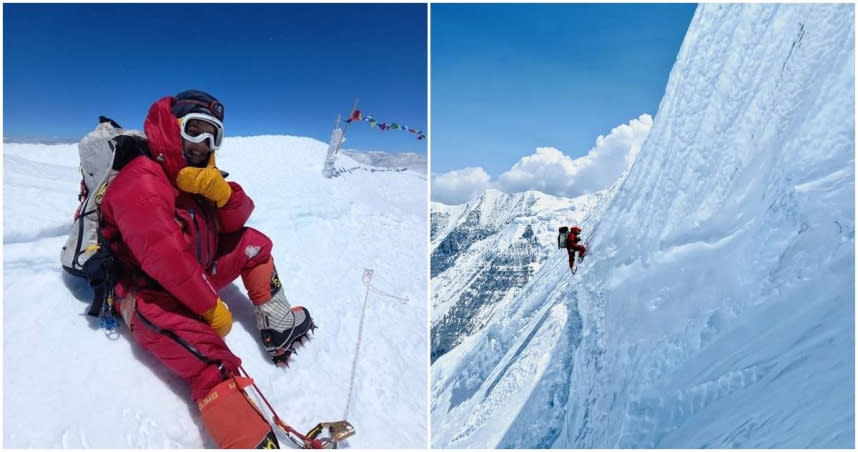詹喬愉登頂世界第7高峰。（圖／翻攝詹喬愉臉書）