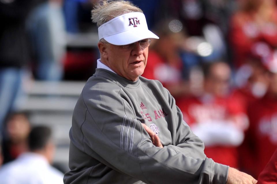 Former Texas A&M head coach Mike Sherman during the first half of a 2011 game against Oklahoma