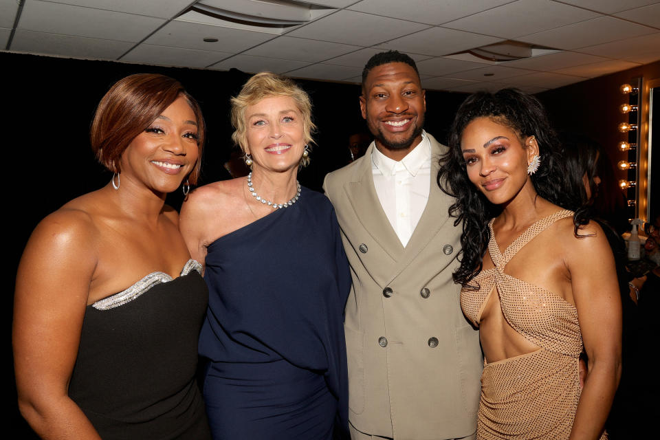 Tiffany Haddish, Sharon Stone, Jonathan Majors and Meagan Good attends the 4th Annual Hollywood Unlocked Impact Awards