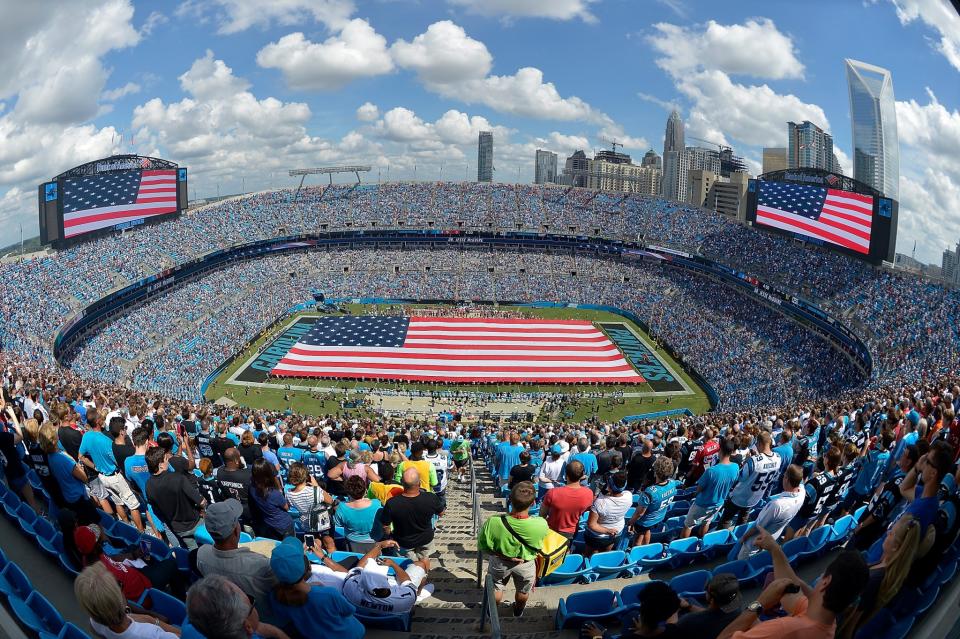 <p>A general view of the field before the Carolina Panthers game against the San Francisco 49ers at Bank of America Stadium on September 18, 2016 in Charlotte, North Carolina. (Photo by Grant Halverson/Getty Images) </p>