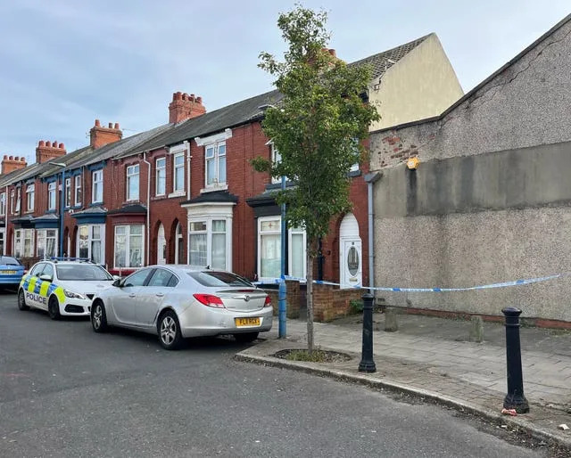 A police cordon at Wharton Terrace, Hartlepool