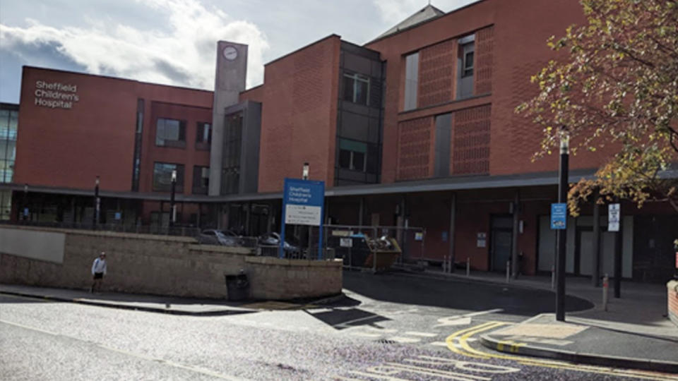 Sheffield Children's Hospital in Yorkshire, England, where a 13-day-old baby died after being infected with coronavirus.