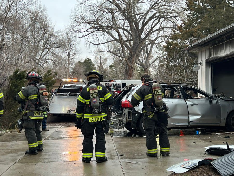 Boulder Fire-Rescue was called out to Emerald Road for a fire alarm before an electric vehicle exploded in a garage.