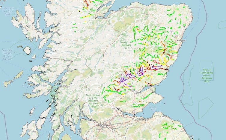 Annotated map of Scotland