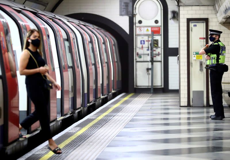 FILE PHOTO: Morning rush hour at Waterloo station in London