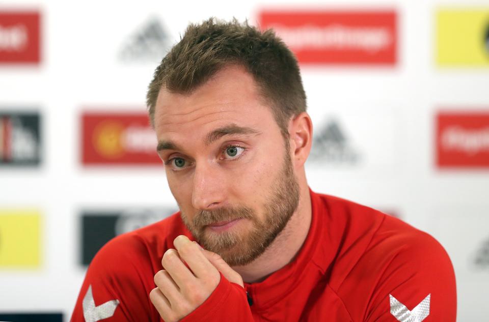 Denmark’s Christian Eriksen (PA Wire)