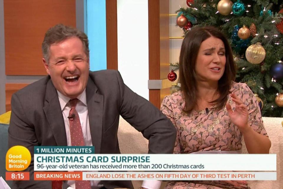 Tense: Piers Morgan with Susanna Reid on Good Morning Britain (ITV)