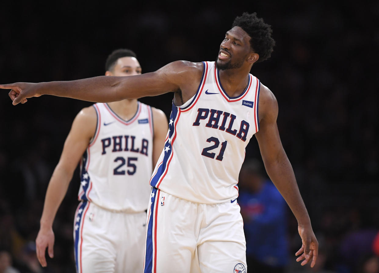 Joel Embiid had some critical words about Andre Drummond ahead of Saturday’s Pistons-76ers matchup. (AP)