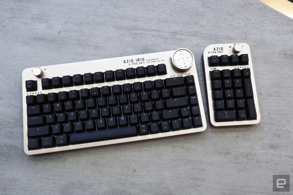 Images of the AZIO Iris prototype keyboard from Computex 2019