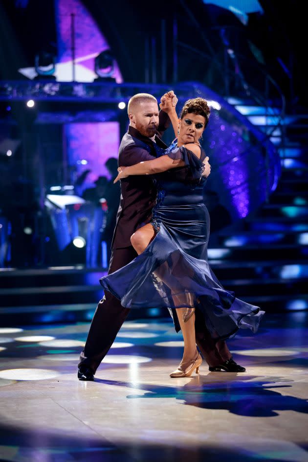 Neil and Nina performing their Tango routine (Photo: BBC / Guy Levy)