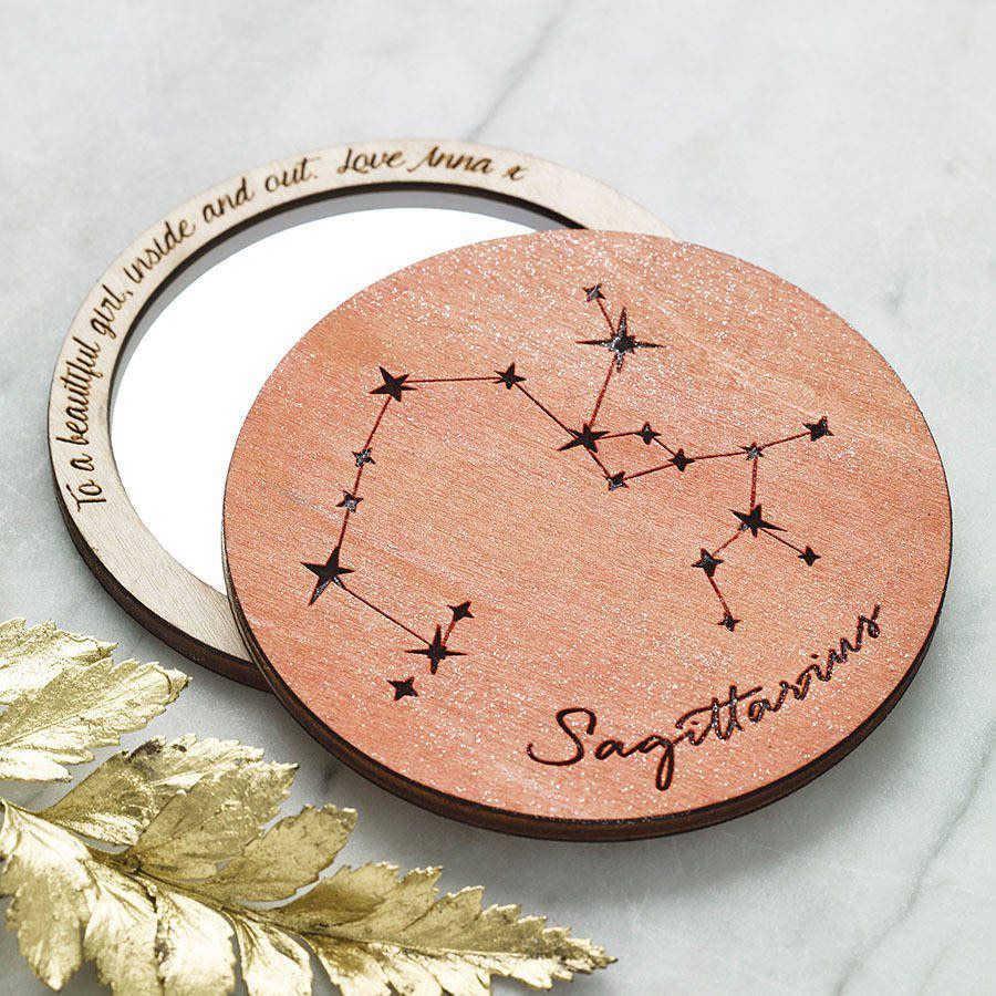 Personalised Zodiac Compact Mirror