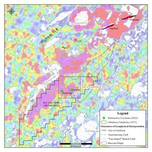 Map showing Radioactive Anomalies