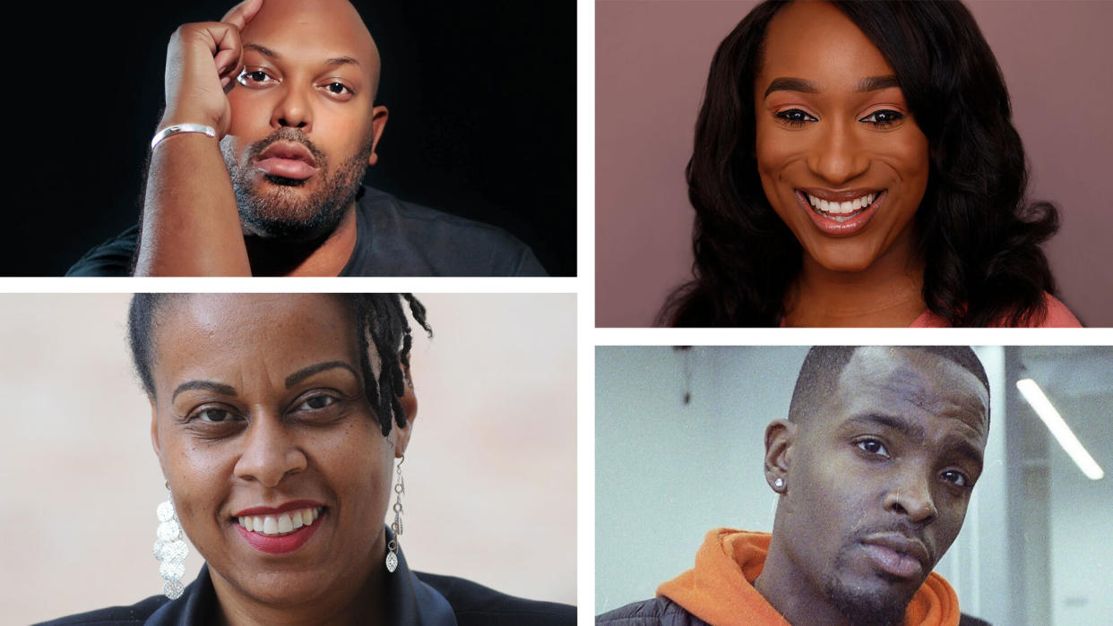 Is Black History Month still enough? Thought leaders weighed in, including, clockwise from top left: Ashton P. Woods, Elle Hearns, Azel Prather Jr. and Kali N. Gross. (Courtesy of subjects)