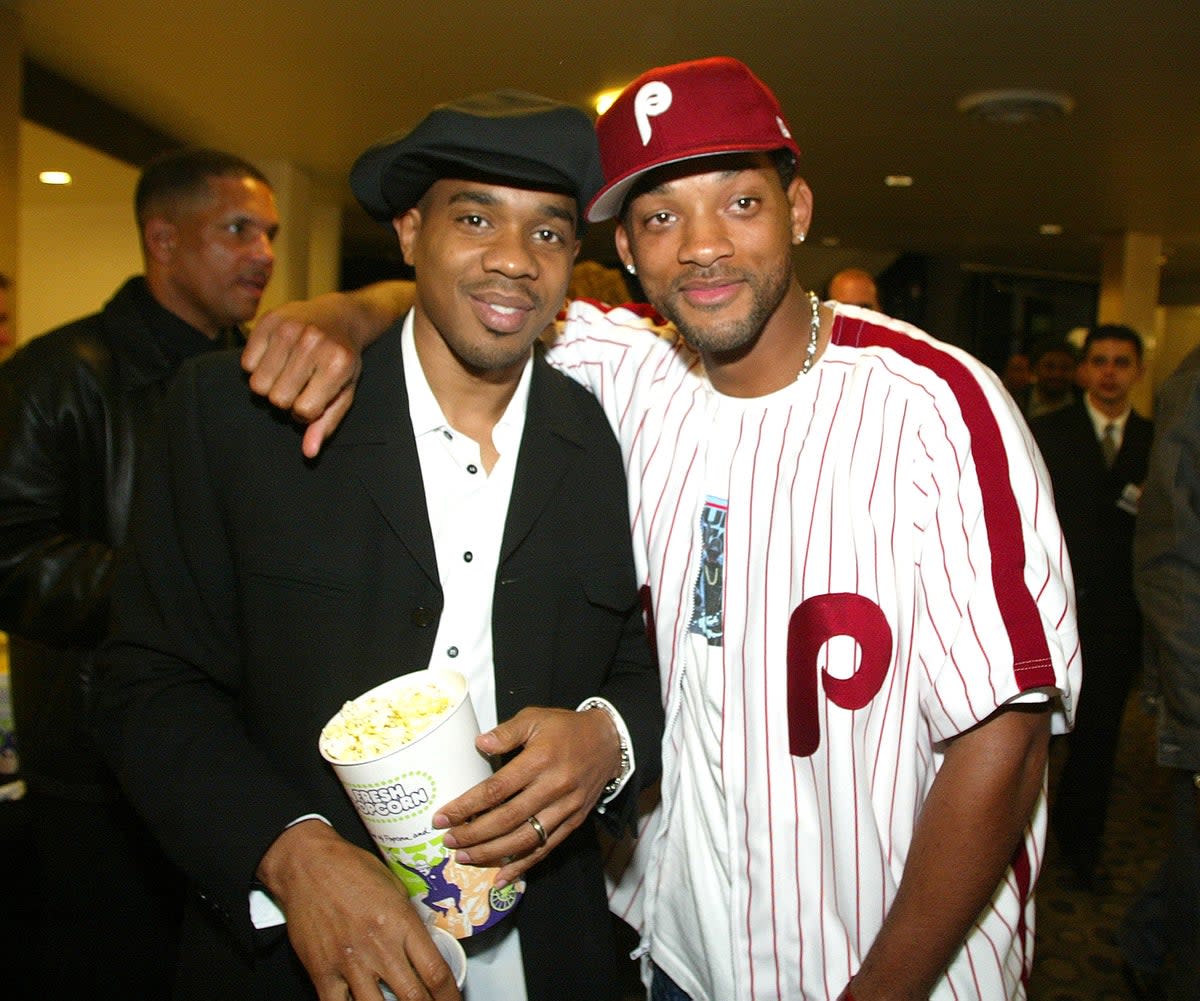 Will Smith (right) with Fresh Prince co-star Duane Martin (left) in 2003 (Getty Images)