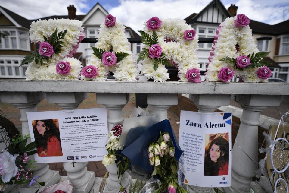 This year I named Zara Aleena, who was killed in public by a dangerous and violent man who was completely unknown to her (PA Archive)