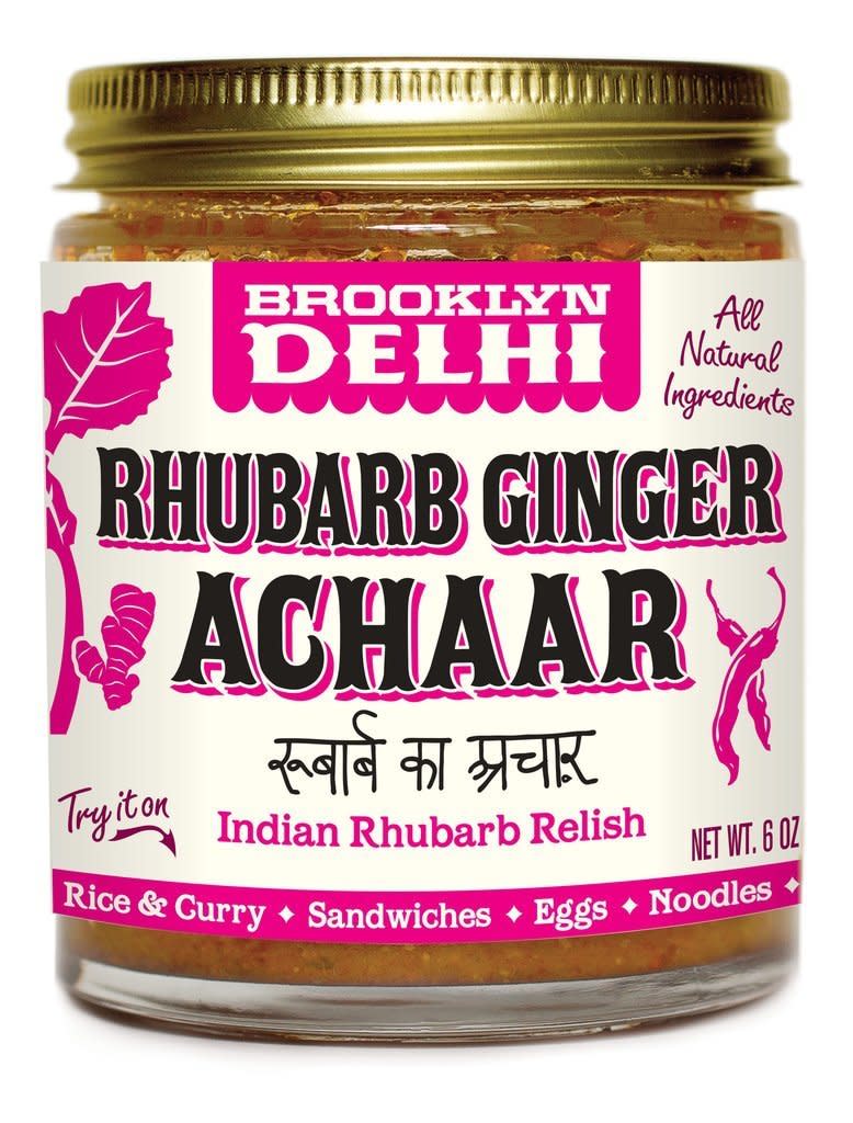 Rhubarb Ginger Achaar&nbsp;<br />$8.75, <a href="http://brooklyndelhi.com/collections/products/products/rhubarb-ginger-achaar-6-oz" target="_blank">Brooklyn Delhi.</a>