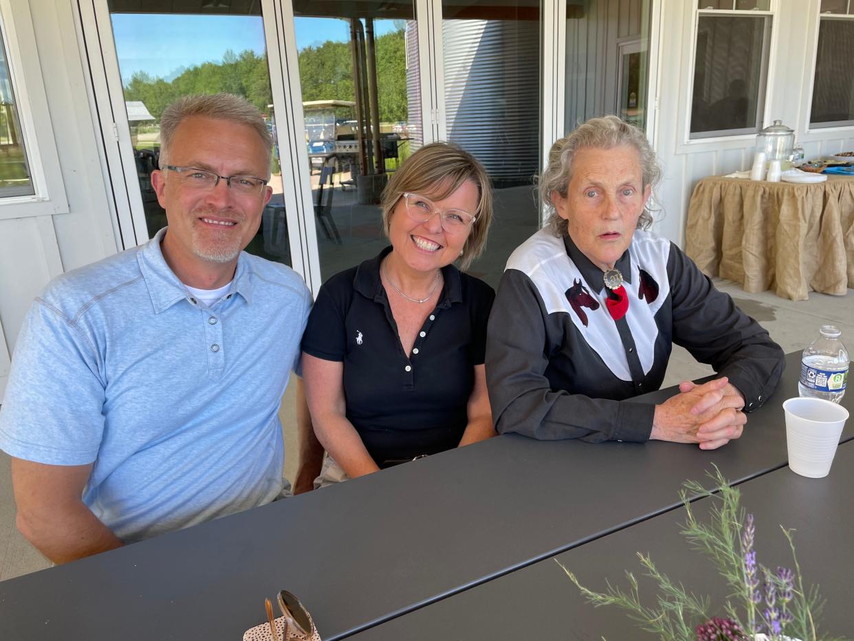 Benjamin's Hope, a farmstead community for adults with autism, welcomed Temple Grandin (right) during her visit to West Michigan on Saturday, July 9.