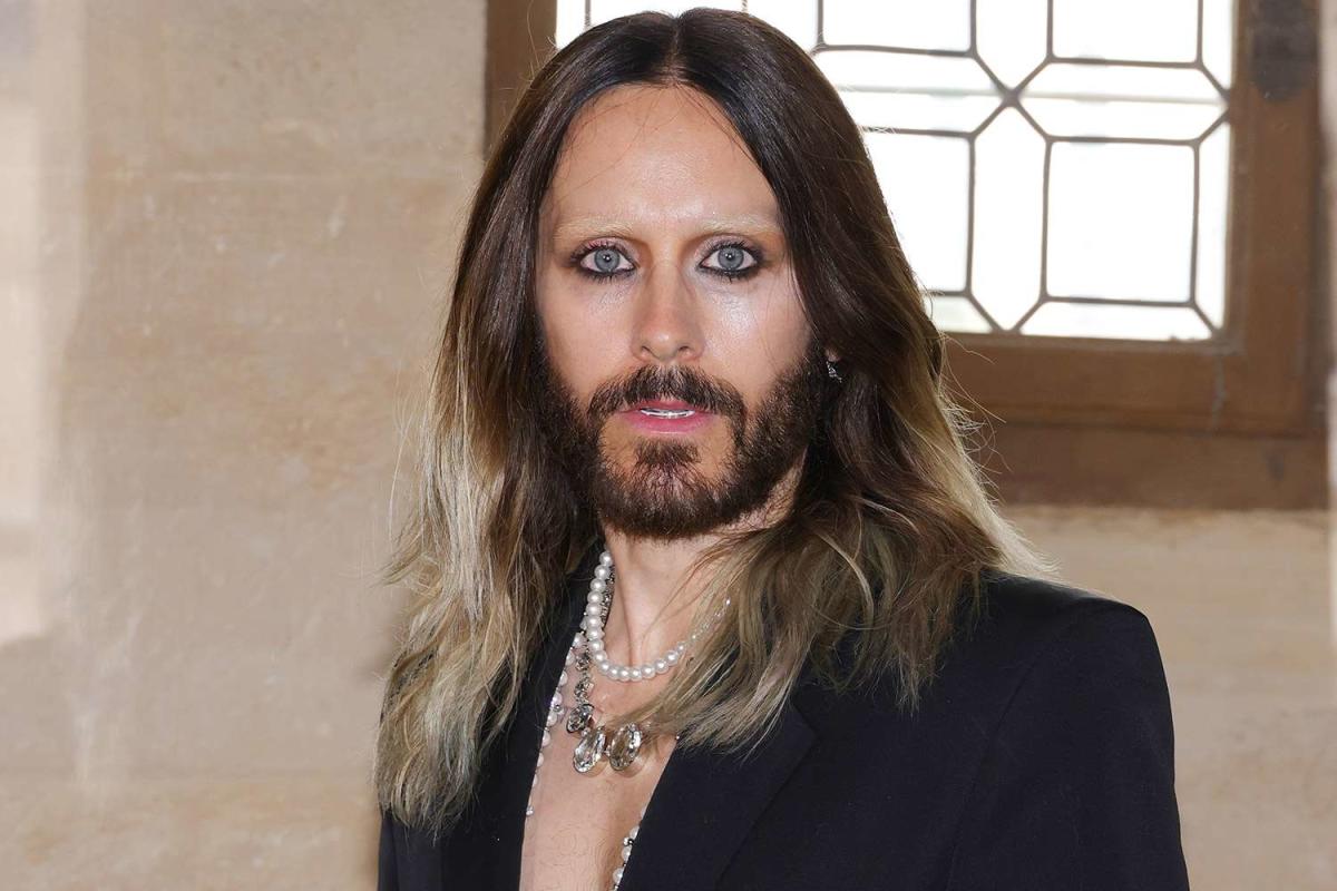 Jared Leto models a wild look at the Men's Louis Vuitton fashion