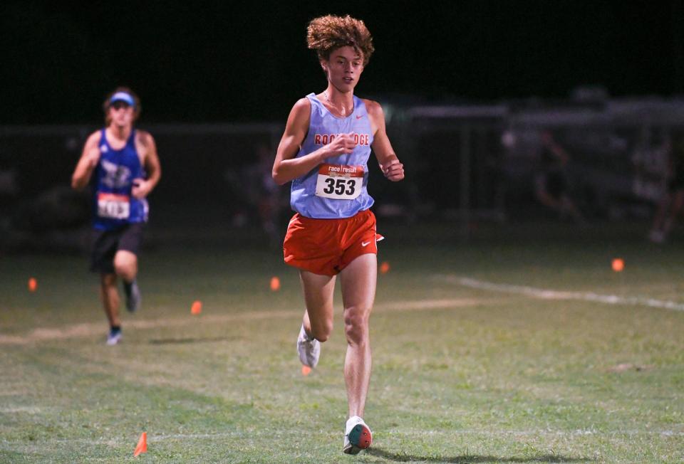 Devin Makousky of Rockledge runs the course during the Rockledge Raider Classic cross country meet at McLarty Stadium Saturday, Sept. 25, 2021. Craig Bailey/FLORIDA TODAY via USA TODAY NETWORK