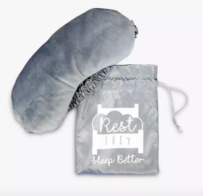 Or if you’re short on storage space, try out this luxurious weighted eye mask