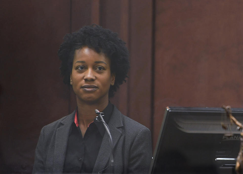 Forensic Psychologist Rena Isenin gives her testimony about Travis Reinking in court on day four of the mass murder trial at Justice A.A. Birch Building in Nashville, Tenn., Thursday, Feb. 3, 2022. (Stephanie Amador/The Tennessean via AP, Pool)