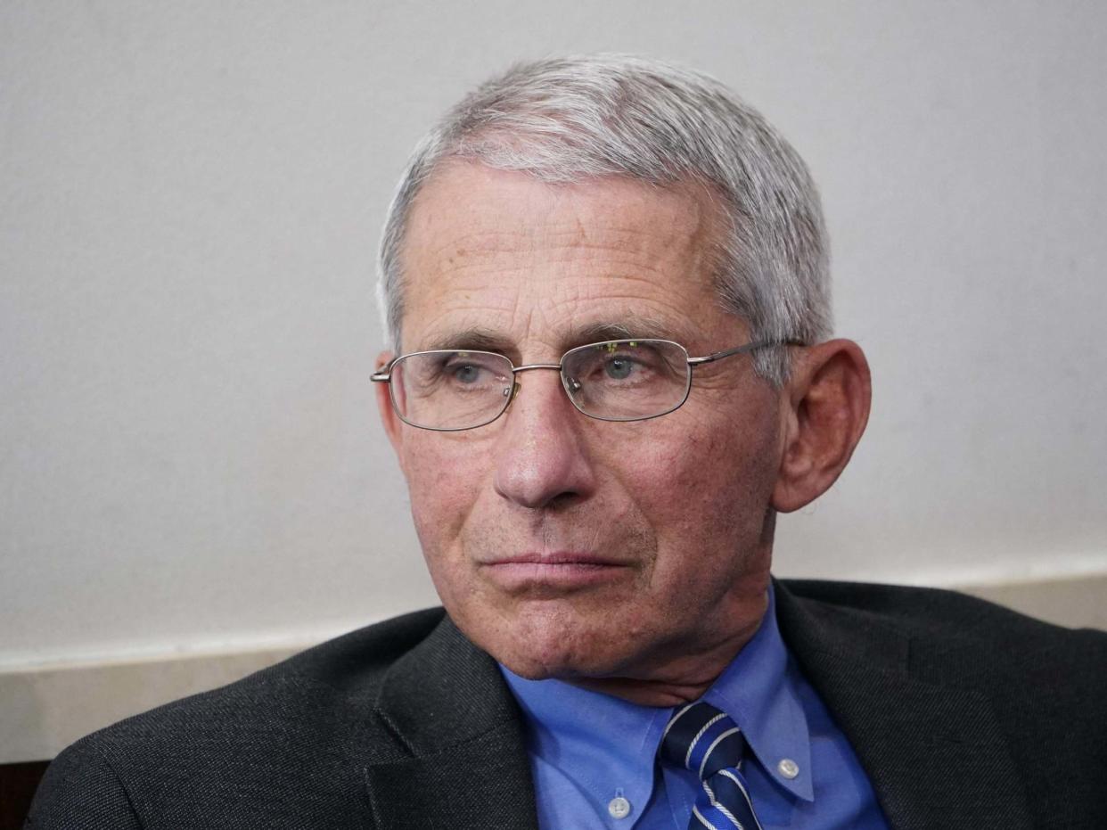 File image of Dr Anthony Fauci, director of the National Institute of Allergy and Infectious Diseases in the US: AFP via Getty Images