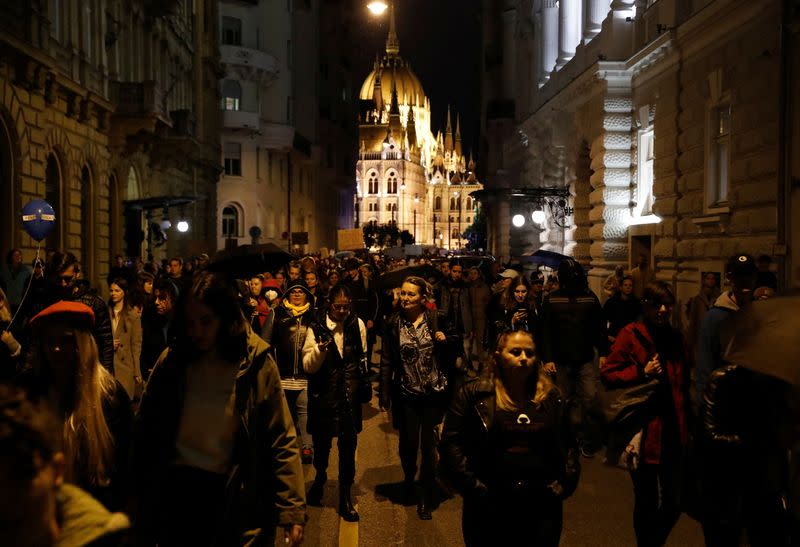 Protest against new anti-abortion rule imposed by the government in Budapest