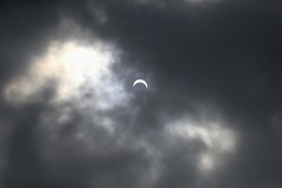 The sun is partially eclipsed in Lagos