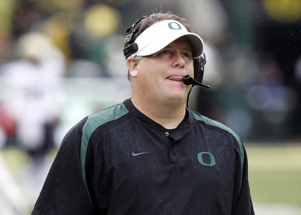 Chip Kelly appears to have his choice of where he’ll coach next. Will it be UCLA? Florida? Somewhere else? (AP)