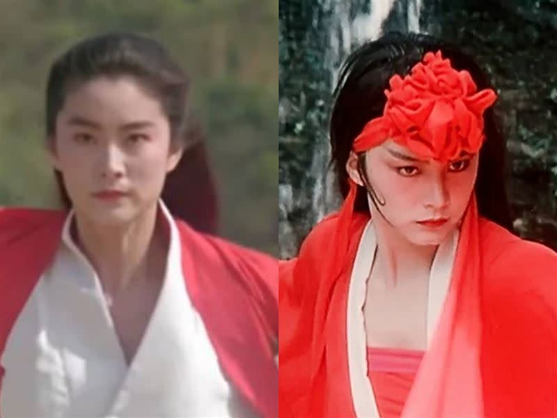 林青霞自曝演出東方不敗（左），竟是因為她演的一位仙女走火入魔（右）。 （圖／翻攝自《東方不敗》電影、豆瓣電影）