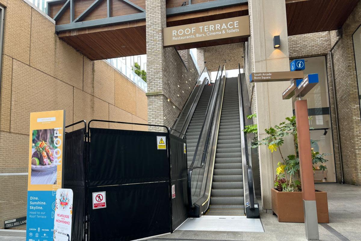 The escalator in Oxford's Westgate has been closed for weeks. <i>(Image: Newsquest)</i>