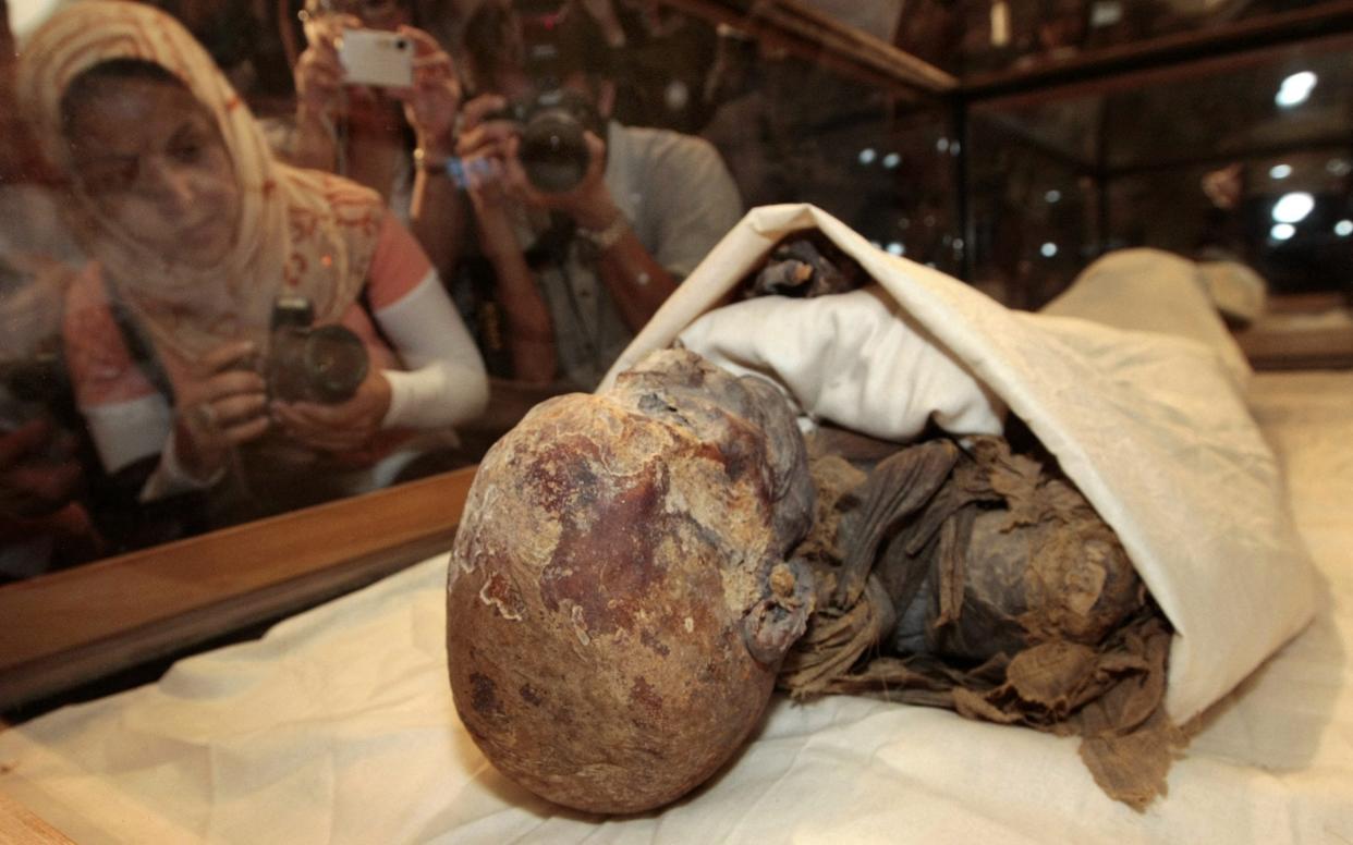 The mummified remains of Queen Hatshepsut, ancient Egypt's most famous female pharaoh, will be among those paraded through the streets of Cairo this weekend - CRIS BOURONCLE /AFP