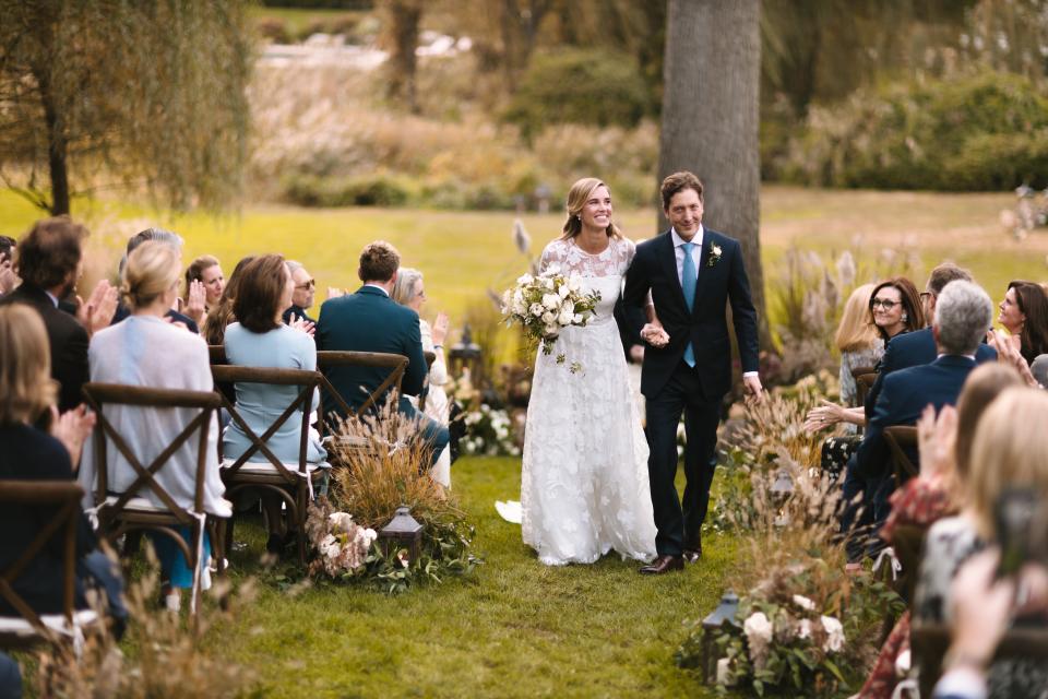 The Bride Wore an Ethereal Lace Dress for Her Formal Garden Party Wedding Overlooking the Long Island Sound