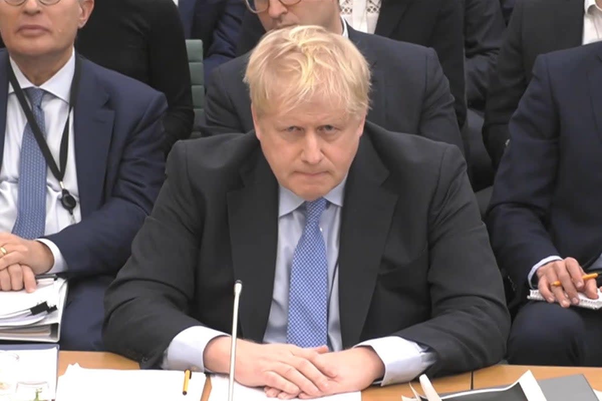 Boris Johnson told the Privileges Committee he saw attending leaving dos as ‘essential’ during the pandemic (House of Commons/UK Parliament/PA) (PA Wire)