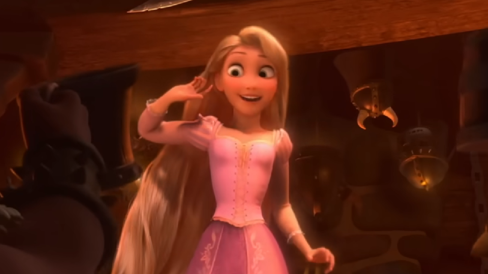 Rapunzel in Tangled.