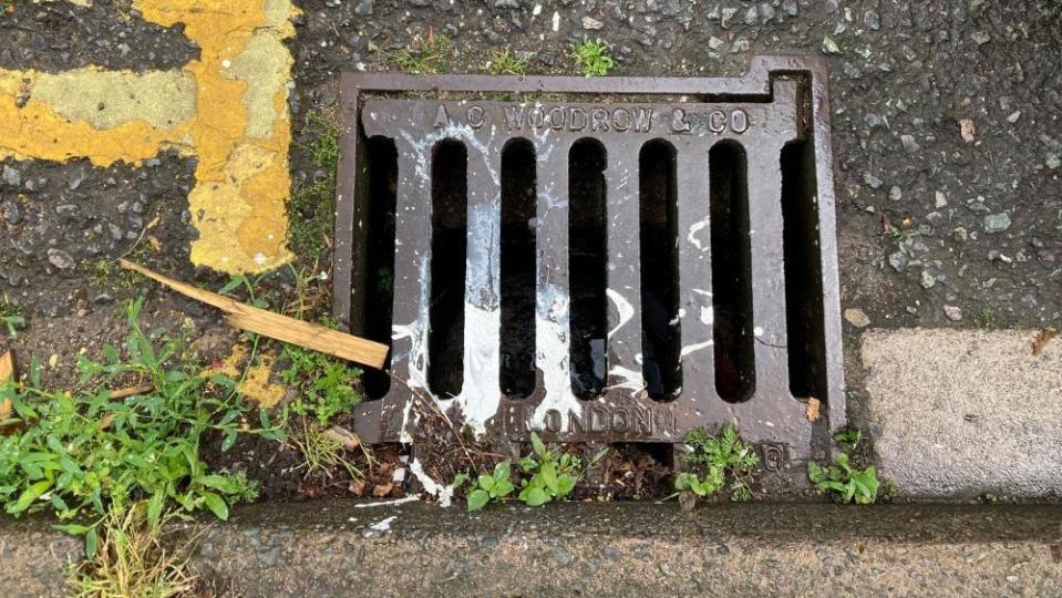 Paint on a drain in Bedford