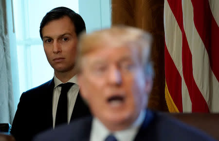 White House senior adviser Jared Kushner sits behind U.S. President Donald Trump during a cabinet meeting at the White House in Washington, U.S., November 1, 2017. REUTERS/Kevin Lamarque