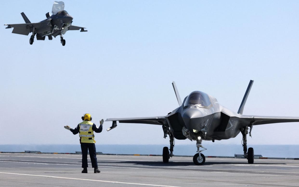 Lockheed Martin F-35B Lightning II Joint Strike Fighters from Britain's Royal Air Force - AFP