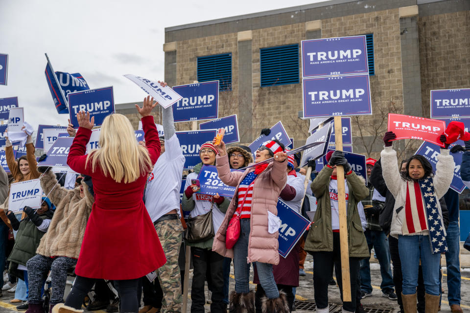 Partidarios de Donald Trump en New Hampshire. (Photo by Brandon Bell/Getty Images)