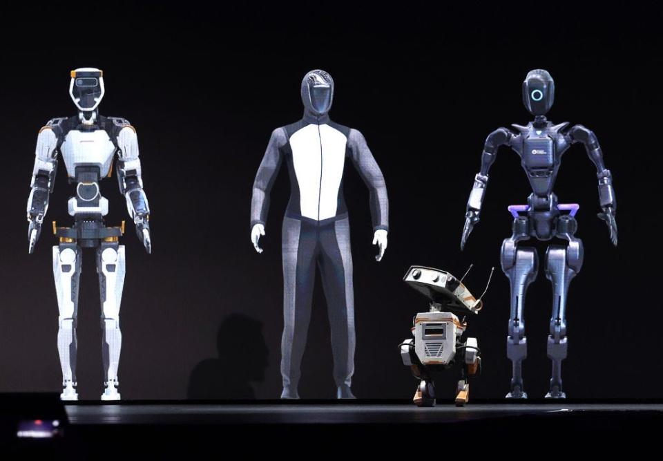 Roboter auf der GTC-Konferenz von Nvidia im März in San Jose, Kalifornien. - Copyright: Justin Sullivan/Getty Images