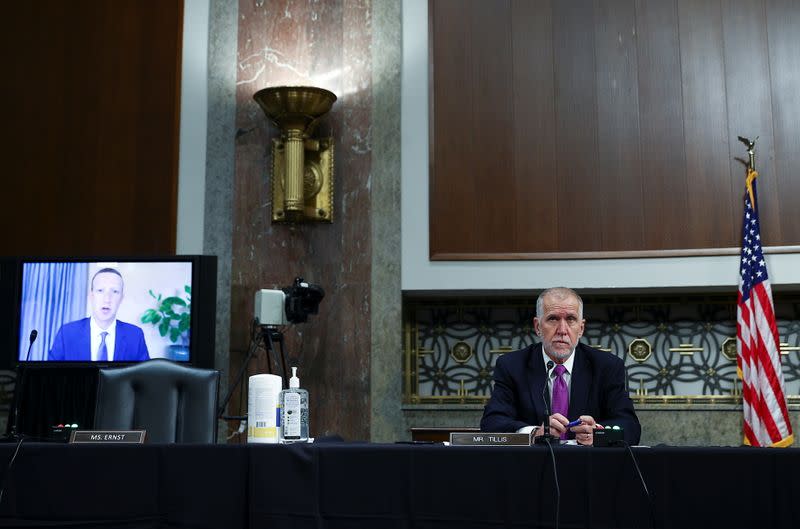 Senate Judiciary Committee holds hearing about Facebook and Twitter's content moderation decisions on Capitol Hill in Washington