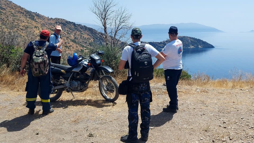 The search operation for a missing Dutch tourist whose body was found in a ravine - Hellenic Rescue Team of Samos