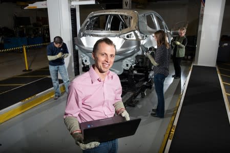 Chevrolet Bolt EV Chief Engineer Josh Tavel poses at the General Motors Orion Assembly in Orion Township