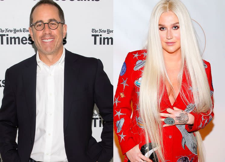 Jerry Seinfeld and Kesha shared an awkward moment a few nights ago