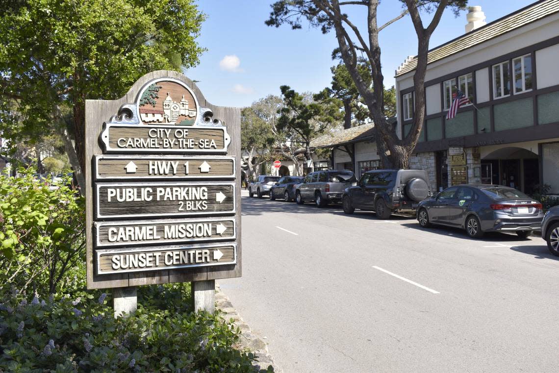 Ocean Avenue in Carmel-By-The-Sea runs through the middle of the city’s commercial area, which fills with tourists on a Saturday afternoon.