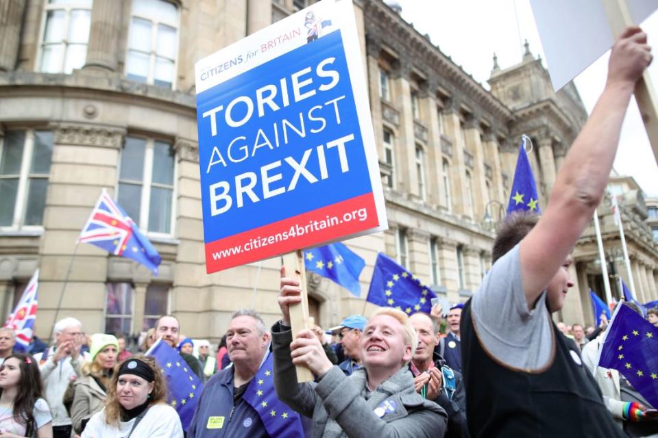 Pro-EU Conservatives march in London last month (PA)