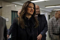 Harvey Weinstein's defense attorney Donna Rotunno arrives at court in his rape trial, in New York, Thursday, Feb. 13, 2020. (AP Photo/Richard Drew)