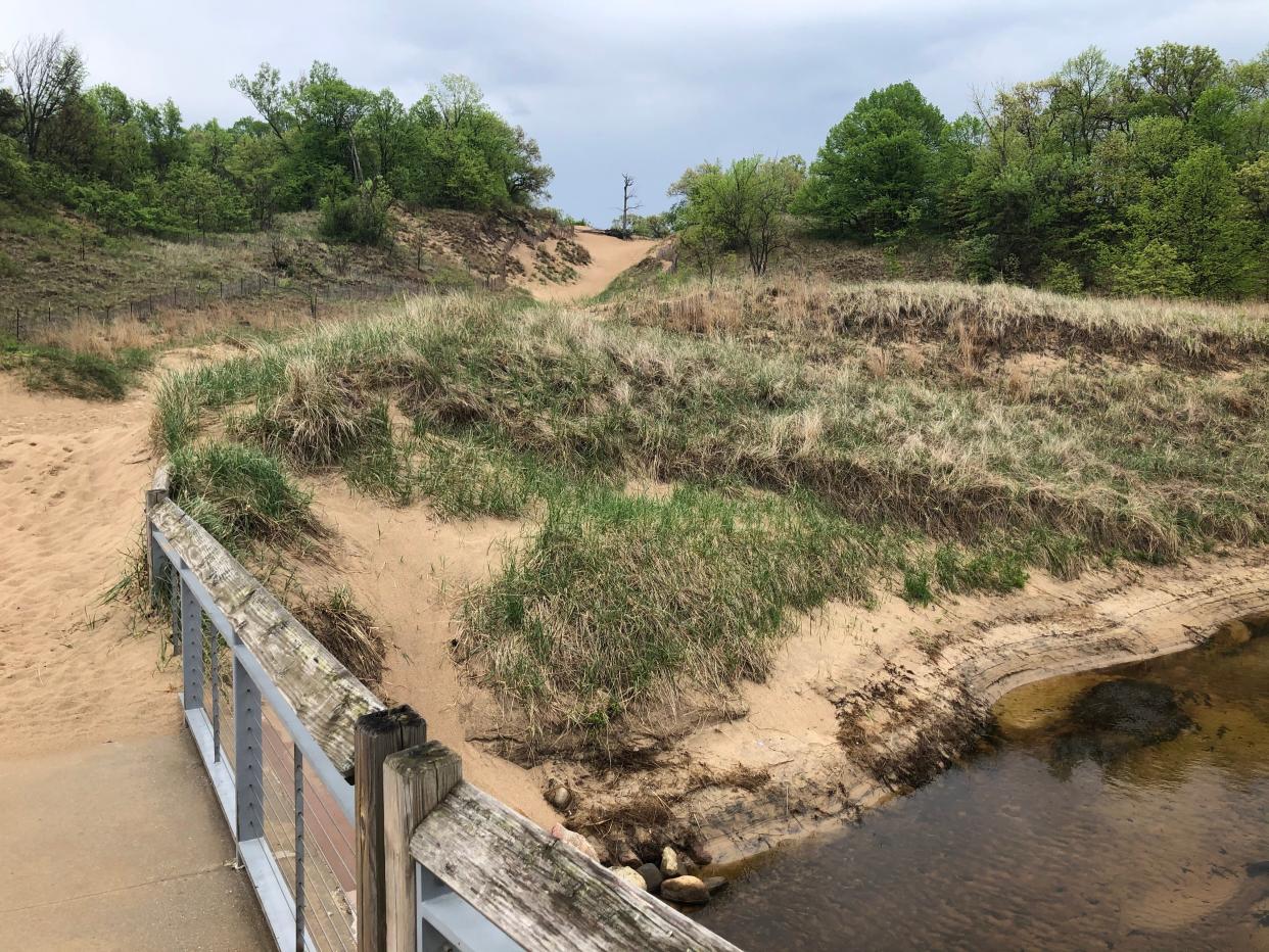 Fireworks are forbidden at Indiana Dunes State Park, seen here in May 2022, as well as at Indiana and Michigan state parks and the Indiana Dunes National Park.