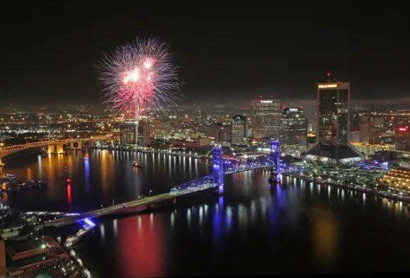 Fourth of July fireworks over Jacksonville.